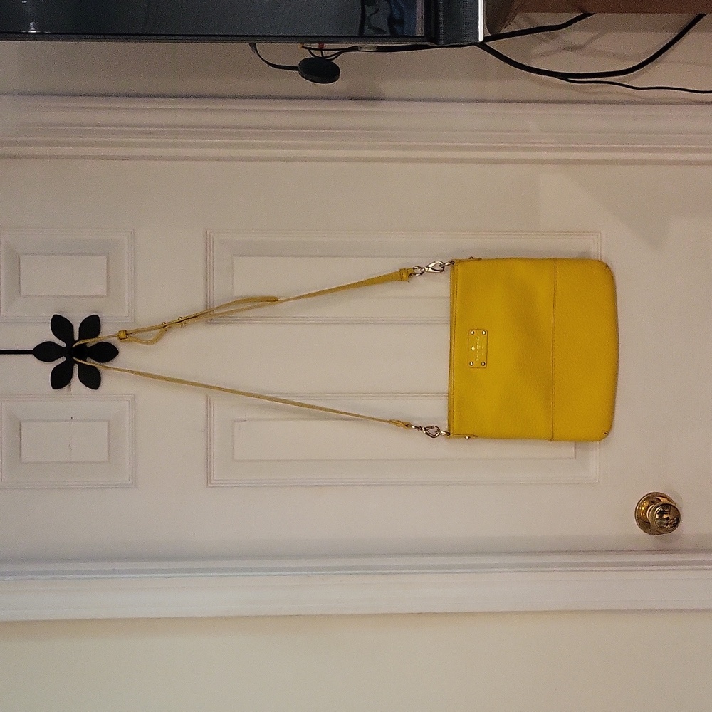 Kate Spade Yellow Pebble Leather Crossbody Bag